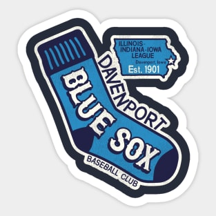 Defunct Davenport Blue Sox Baseball Team Sticker